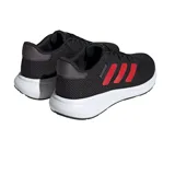 Championes Adidas Response Runner unisex, color negro con detalles en rojo y suela blanca.