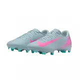 Championes de fútbol Nike Mercurial Vapor 16 Academy, color celeste con detalles en rosa y turquesa.
