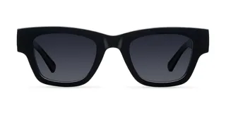 Lentes de sol rectangulares negros con lentes polarizadas alemanas con recubrimiento antirayas y superhidrofóbico.