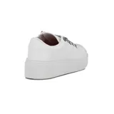 Championes Vizzano de mujer, color blanco, con suela plataforma y cordones elásticos brillantes con pedrería.