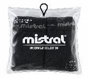 Pack de dos bóxers lisos marca Mistral, uno negro y otro gris, con cintura elástica y logo impreso.
