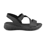 Sandalias negras con plataforma, capellada de cuero y forro Usa Care.