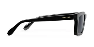 Lentes de sol cuadrados negros con ángulos redondeados. Lentes polarizadas alemanas con protección UV400, recubrimiento anti-scratch y superhydrophobic.