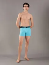 Pack de tres bóxers tipo brief de Calvin Klein, confeccionados en mezcla de algodón y elastano. Presentan cintura elástica distintiva con el logo de la marca en contraste y diseño de talle medio.