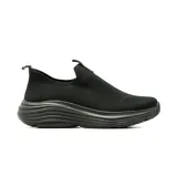 Championes deportivos sin cordones American Sport modelo Emmeline, de color negro con capellada de tejido knit elástico y suela ondulada con amortiguación.