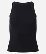 Musculosa básica femenina de Blue Steel confeccionada en tejido rib acanalado de algodón, con cuello redondo y diseño ajustado.