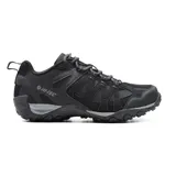 Championes de trekking Hi-Tec modelo Patsy, color negro con detalles en gris. Presentan un diseño robusto con suela de alto agarre, ideales para actividades al aire libre y senderismo.