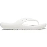 Ojotas Crocs modelo Classic Flip, color blanco, con tira de dedo y plantilla de espuma Croslite.