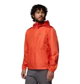Campera cortaviento Columbia Flashback II color naranja, con capucha, cierre frontal de cremallera y bolsillos laterales. Cuenta con tecnología Omni-Shade para protección solar.