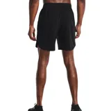 Short deportivo Under Armour Launch Run 7 color gris oscuro, con cintura elástica, bolsillos laterales y logo reflectivo en la pierna.