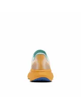 Championes de running Columbia Konos Featherweight Omni-Grip, en color naranja con detalles en azul y celeste, diseñados para trail running y actividades al aire libre con tecnología de amortiguación y suela de alta tracción.