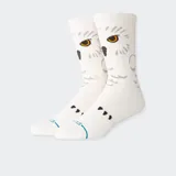 Medias Stance con diseño de Hedwig, la lechuza de Harry Potter, en tonos blanco, gris y amarillo.