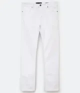 Pantalón skinny de sarga blanca para hombre, de corte ajustado con bolsillos frontales y traseros.