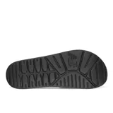 Ojotas New Balance unisex, color negro con logo blanco.