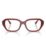 Lentes de receta Ray-Ban modelo 7258, con armazón de acetato en color bordó traslúcido y diseño de marco cuadrado con bordes redondeados.