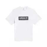 Remera de algodón blanca de corte clásico, con cuello redondo y manga corta. Presenta un estampado frontal rectangular en color negro con el logo de Adidas y la inscripción Skateboarding en blanco.