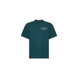 Remera Jacquemus de cuello redondo color verde oscuro, con manga corta y bordado con texto en el pecho.