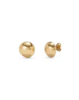 Par de aros tipo botón bañados en oro 18k con forma de media esfera.