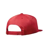 Gorra negra con visera plana y logo de eS bordado en rojo en el panel frontal.