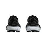 Championes de running Hoka modelo Bondi 8, color negro con detalles en gris y blanco. Presentan una suela de gran amortiguación y diseño ergonómico para mayor comodidad.