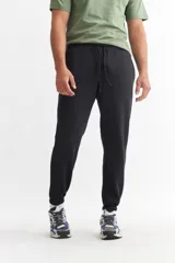 Pantalón de jogging verde militar de felpa, con cintura elástica y puños ajustados.