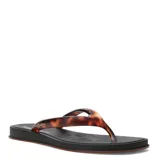 Sandalia tipo ojota Ipanema con base negra y tiras de diseño carey en tonos marrones. Presenta una suela con relieve y logo de la marca en la tira.
