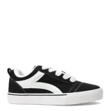 Championes urbanos de estilo skate, color negro, con cordones al tono y suela de goma texturizada.