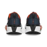 Championes Puma PWRFRAME TR, color azul con detalles en naranja y negro, ideales para running y entrenamiento.