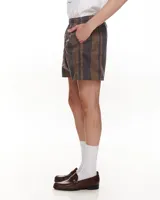Short de gabardina de algodón con estampado a rayas.