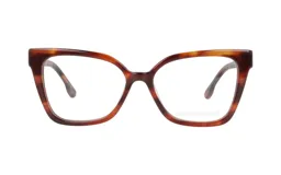 Lentes Demenego modelo 160/55 color BR1, con armazón de acetato con estampado carey en tonos marrones y diseño de estilo clásico.