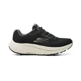 Championes deportivos Skechers Go Run Consistent 3 - Rushline, color negro con entresuela blanca y suela negra. Presentan capellada de malla técnica transpirable, cordones frontales y el logotipo "S" reflectivo en el lateral.