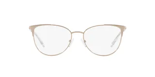 Armazones para lentes Armani Exchange 1034 color dorado, de metal, con forma de ojo de gato.
