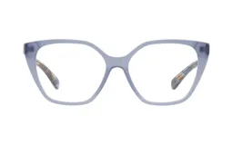 Armazón para lentes Demenego, modelo 144/54, color gris cristal, de acetato, con forma de ojo de gato.