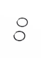 Par de aros tipo argolla de acero quirúrgico hipoalergénico color dorado.