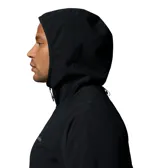 Campera cortaviento Columbia Trailborne Jacket Omni-Shield de color negro, con capucha integrada, cierre frontal y bolsillos laterales con cremallera. Cuenta con tecnología Omni-Shield que repele la humedad y resiste las manchas.