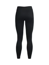 Calza deportiva Under Armour de tiro alto, color negro, con logo de la marca estampado en la pierna. Confeccionada en tejido de doble capa con interior cepillado para mayor calidez y exterior de secado rápido.