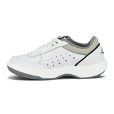Championes Topper modelo Tennis X-forcer, color blanco con detalles en azul marino y gris, cordones blancos y suela de goma con plataforma ligera.