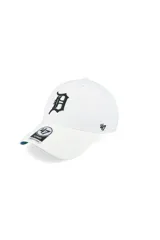 Gorra tipo baseball de la marca 47, modelo MVP, color blanco con bordado en relieve del logo de los Detroit Tigers en color negro. Cuenta con corona estructurada, visera curva y cierre ajustable en la parte posterior.