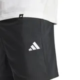 Shorts deportivos Adidas Essentials Small Logo Chelsea, color negro con logo blanco en la pierna izquierda, cintura elástica con cordón ajustable y corte clásico.