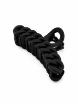 Pinza para el pelo de diseño tipo cadena eslabonada, en color negro mate.