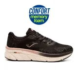 Championes deportivos Joma Atreyu Lady 2401, color negro con detalles en rosa. Confeccionados en mesh ligero y transpirable con acabado en Jacquard personalizado. Cuentan con perforaciones VTS para optimizar la ventilación, ajuste termosellado JOMA SPORTECH, plantilla MEMORY FOAM y suela de caucho DURABILITY.