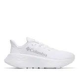 Championes de running Columbia modelo Konos Elevate, color blanco, con diseño de malla transpirable y entresuela de espuma TechLite+ para amortiguación reactiva. Presenta sistema Navic Fit para mayor estabilidad y suela Omni-Grip para tracción en diversos terrenos.