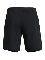 Short de running Under Armour Launch 7 2N1 para hombre, color negro con logo reflectivo en la pierna derecha.