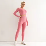 Legging deportivo melange de talle alto con diseño sin costuras.