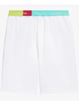 Short de dormir blanco con cintura elástica multicolor con la inscripción "This is Love" de Calvin Klein.