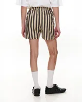 Short de gabardina de algodón con estampado a rayas. Diseño sublimado por Ygna.