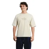 Remera O'Neill Diamond de manga corta, color beige con efecto acid wash, cuello redondo y pequeño estampado gráfico frontal con un rombo y la inscripción de la marca.