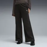 Pantalón deportivo de corte ancho, color negro, con logo de la marca bordado en blanco en la parte superior.