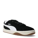 Championes urbanos Puma modelo Park Lifestyle Easy Sd, color negro con detalles en blanco. Confeccionados en gamuza, presentan el logo de la marca en el lateral y una suela de goma en tono crema con base marrón.