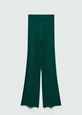 Pantalon wideleg de tejido de punto fino, con cintura elástica y diseño largo de corte fluido.